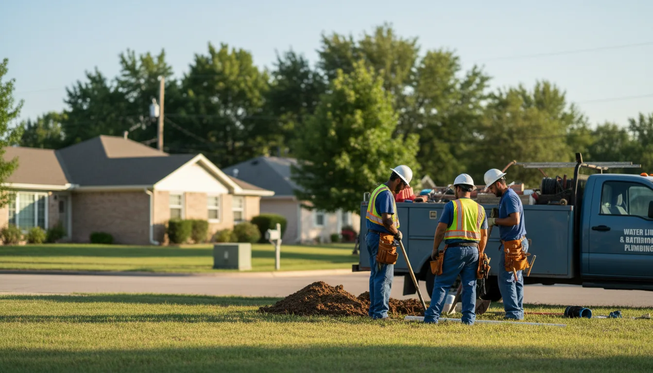 Residential water line and bathroom plumbing service in Barnard, SD
